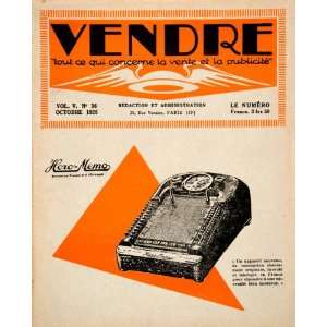 1926 Lithograph Cover Vendre Horo Memo Alarm Clock Planner 