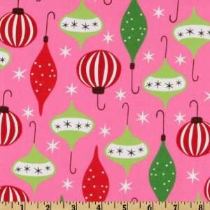 44 Wide Sparkle All The Way Ornaments Hot Pink Fabric By 