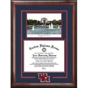 Houston Cougars Spirit Diploma Frame with Campus Image