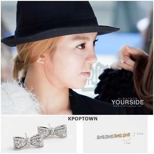 Girls Generation SNSD Hyoyeon Sty Cubic Ribbon Earrings  