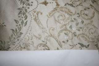 Waterford Meghan Embroidered QUEEN Duvet Cover Ivory Green Gold 