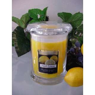    Fresh Lemon Scented 8 oz Status Rock Jar Wax Candle