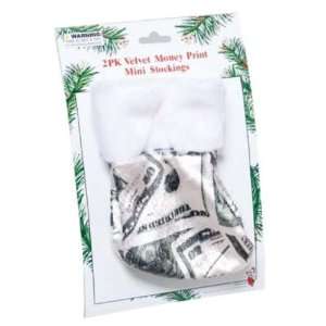  Money Print Mini Stockings 2 Pack Case Pack 48   783286 