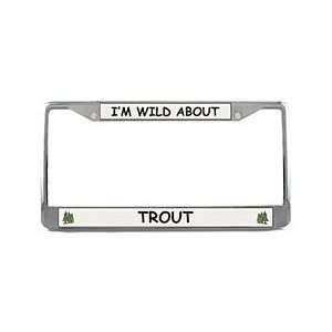 Trout License Plate Frame (Chrome) Patio, Lawn & Garden
