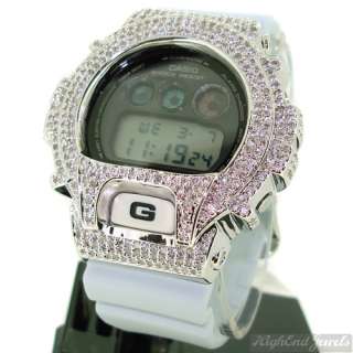   Edition White Iced Out Simulated Diamond Casio G Shock Watch DW 6900