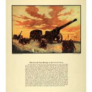  1934 Print French Gun Army Cannon Kaiser British Military 