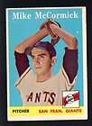 MIKE MCCORMICK GIANTS ROOKIE RAY MONZANT 1958 TOPPS # 3