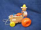 Vintage 1961 Fisher Price Farmer Tractor Pull Toy 629