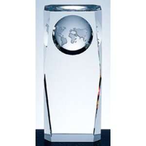  Optical Crystal Globe Column Award   Large