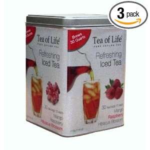 Tea of Life Iced Tea Bags   Black Tea Mango, Raspberry, Hibiscus, 30 