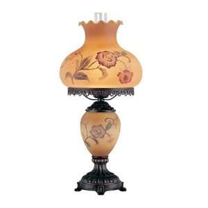  Elizabeth Floral Motif Hurricane Table Lamp