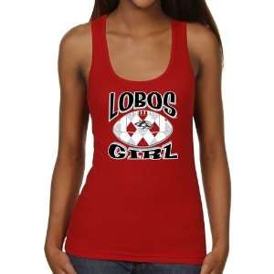 New Mexico Lobos Ladies Argyle Girl Juniors Ribbed Tank Top   Red 