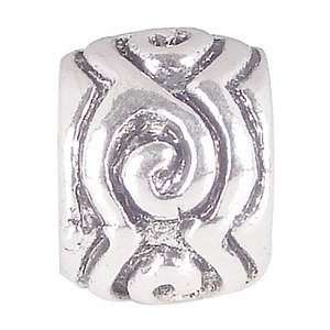  Pandora style metal bead in antique silver plate