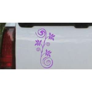 4in X 7.6in Purple    Narrow Swirl Vine Car Window Wall Laptop Decal 