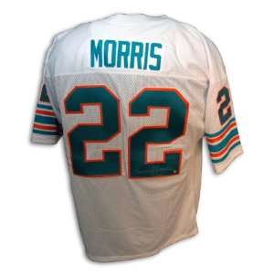 Mercury Morris Throwback White Dolphins Jersey with 17 0 inscription
