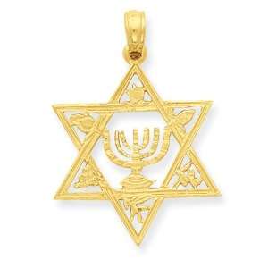  14K Star of David with Menorah Pendant Jewelry