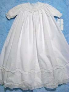 HAND~EMBROIDERED LACE CHRISTENING GOWN SET W/SNOWFLAKE EMBROIDERY~NB 