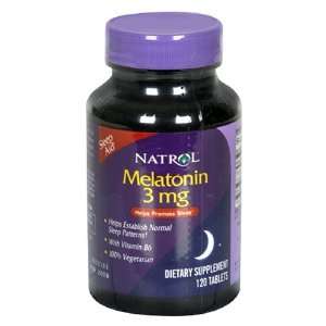  Natrol Melatonin, 3 mg, 120 Tablets (Pack of 3) Health 