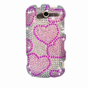  White/ Pink Heart With Full Rhinestones Hard Protector 