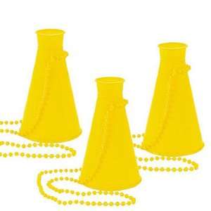  Plastic Yellow Megaphone Necklaces (1 dz) Toys & Games