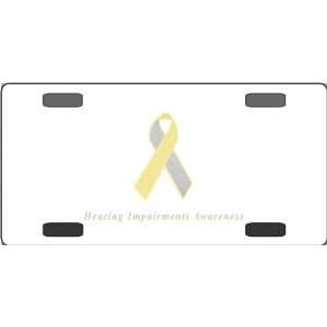  Hearing Impairments Awareness Ribbon Vanity License Plate 