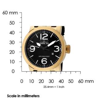 Invicta Swiss Rubber 0852 Gold Tone Bezel Date Watch  