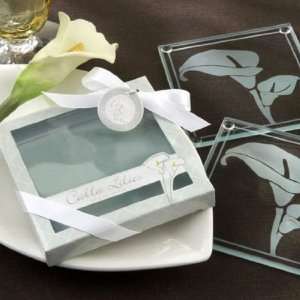  Calla Lilies Frosted Glass Coasters