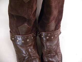 MIA Brown Western Boots Man Made 13.5 Girls Shoes  