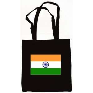  India, Indian Flag Tote Bag Black 