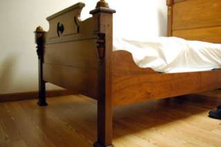 Carved Victorian Bed Frame, walnut, 3/4 size  