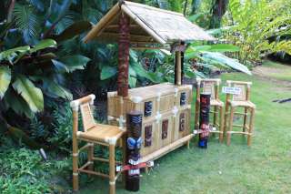 Islander Tiki Bar w/ 3 Stools   Outdoor Bamboo Tiki Bar  