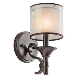 Light 10ö Mission Bronze Wall Sconce with Satin Etched Inner 