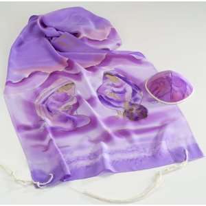  Matriarchs Silk Tallit in Shades of Lavender with Pink 