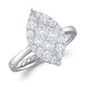 Marquise Solitaire Set Diamond Engagement Ring 14k White Gold (1/4 CT 