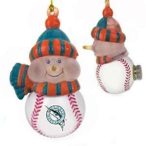 BSS   Florida Marlins MLB All Star Light Up Acrylic Snowman Ornament 