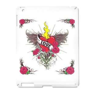  iPad 2 Case White of Love Flaming Heart with Angel Wings 
