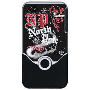 iPhone 4 or 4S Slider Case Silver Christmas Vintage North 
