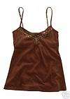Aeropostale Brown Embellished bead/sequin cami cute L  