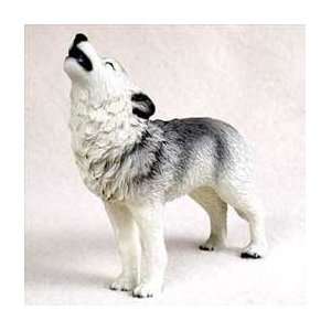  Stone Resin Gray Wolf Animal Figurine