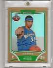 08 09 JaVale McGEE Bowman Chrome RC AUTO GOLD REFRACTOR
