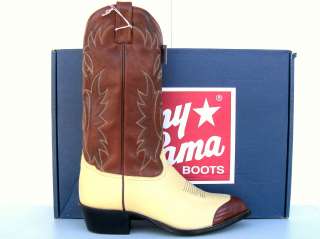 Tony Lama Mens Bone Longhorn Cognac Shadow Cowboy Boots  