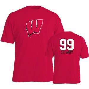   Watt #99 Name and Number Wisconsin Badgers T Shirt Sports