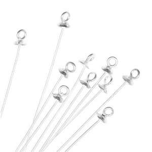  Sterling Silver Head Pins W/ Loop   24 Gauge 2 Inches (10 