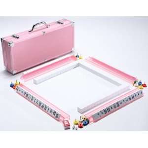  Fame Mah Jongg Set   Pink Aluminum Case Toys & Games