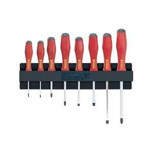  Screwdriver Set with Wall Rack 8 Pc