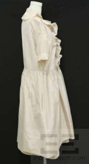 Chloe Dune Silk Ruffled Short Sleeve A Line Dress Size 44  