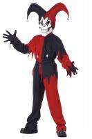 Scary Evil Jester Child Halloween Costume Blk/Red 00221  