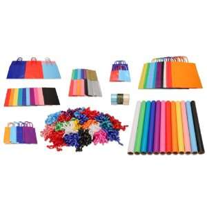 Giant All Occasion Solid Color Gift Wrapping Kit   Includes 44 Gift 