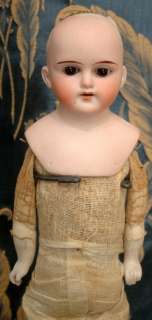 CUTE AS PIE 13.5 Antique German Mystery Shoulder Head Doll marked D 