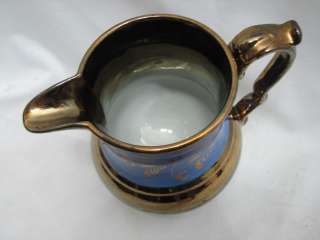   LUSTER BLUE BAND DECORATION WATER PITCHER POTTERY JUG LUSTRE  